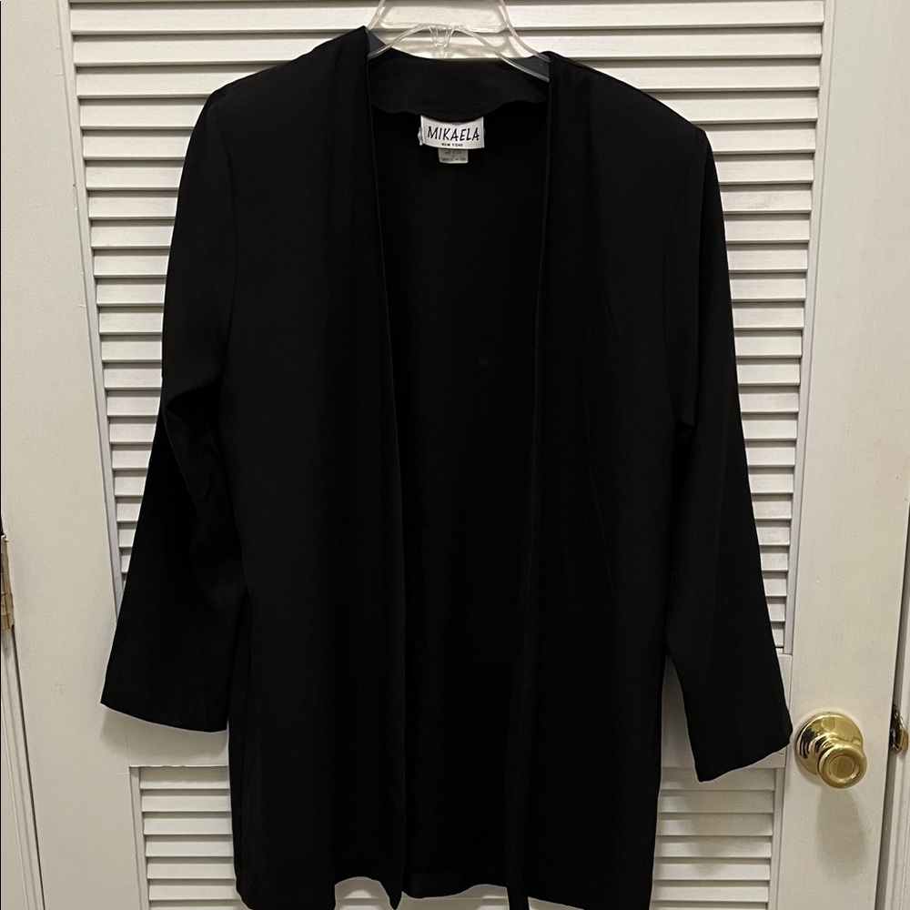 Mikala Black Open Front Cardigan